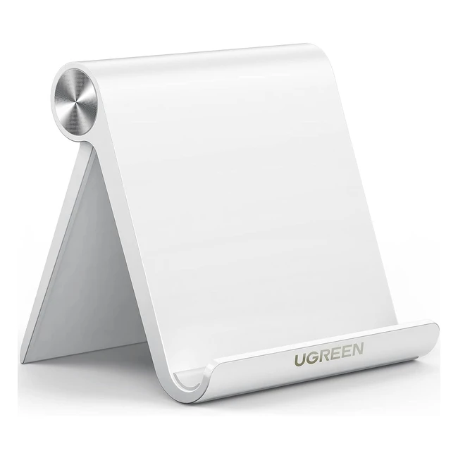 UGreen Tablet Stand Adjustable Desk Holder - Foldable & Portable - iPad Pro, Galaxy Tablets - White