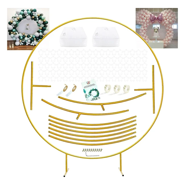 Kit Décoration Arc Ballon Rond Métal Mariage Anniversaire 22m72ft Gold