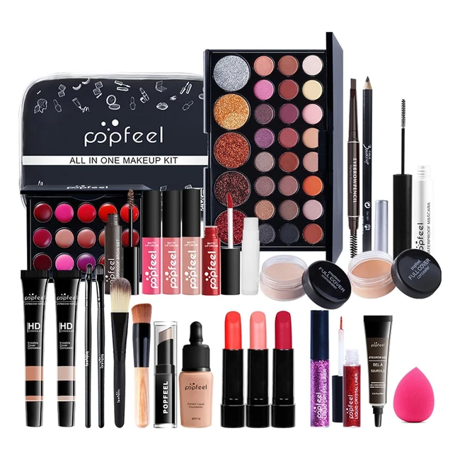 Fantasyday Kit de Maquillage Complet - Palette Cosmétique avec Ombres à Paupières, Rouges à Lèvres, Pinceaux, Mascara - Réf: 28PCS