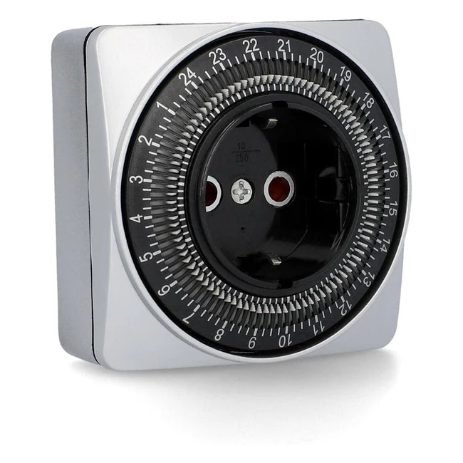 Enchufe Unitec 44018 con Temporizador Diario Analógico - Color Plateado