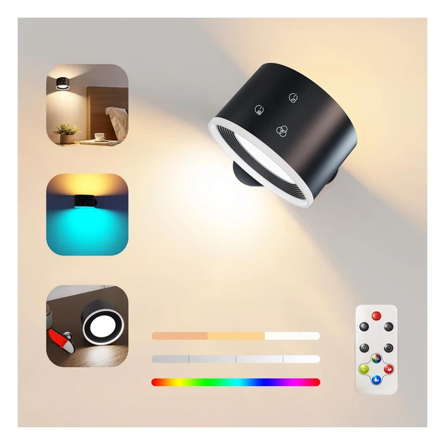 Applique murale LED avec tlcommande - clairage dambiance RGB - Batterie r
