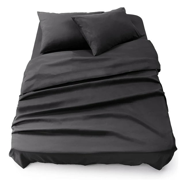 Juego de Sábanas Microfibra Premium Blumtal - Set 4 Piezas - Cama 160 - Antracita