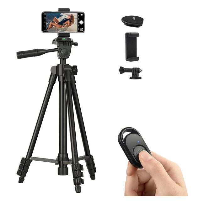 Treppiede Smartphone Hitchy 42 106cm Leggero con Telecomando Bluetooth - Nero