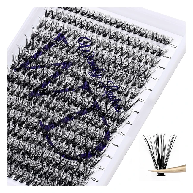 300pcs Pestañas Individuales Cluster 40D 007mm D Curl Mix 816mm - Extensión de Pestañas en Racimo Natural Suave - Pestañas Profesionales DIY Individuales Volumen Ruso