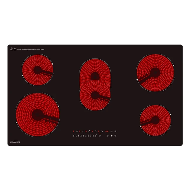 Covercook 90cm Ceramic Hob 5 Zones Hot Plate Burners Electric Cooktop 8400W