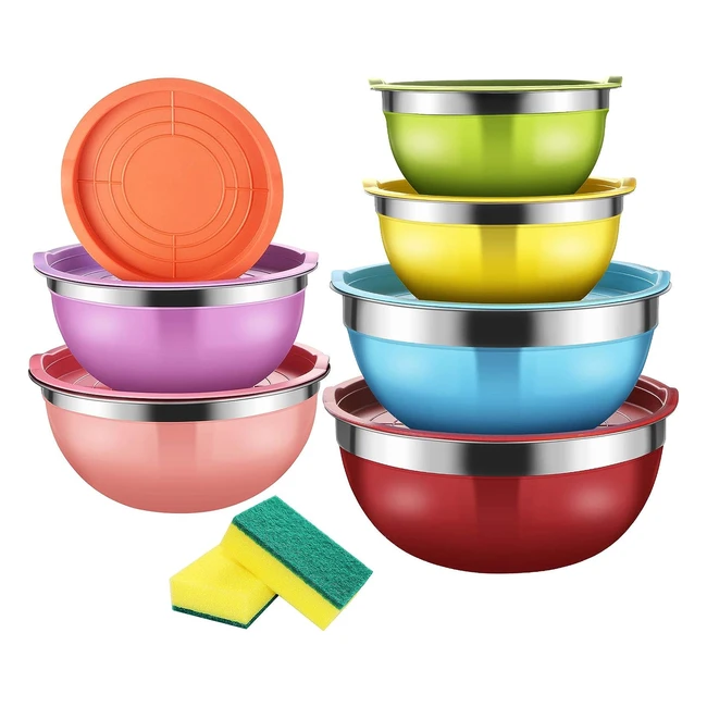 Ciotola Acciaio Boule Cucina Set 7 Ciotole Inox