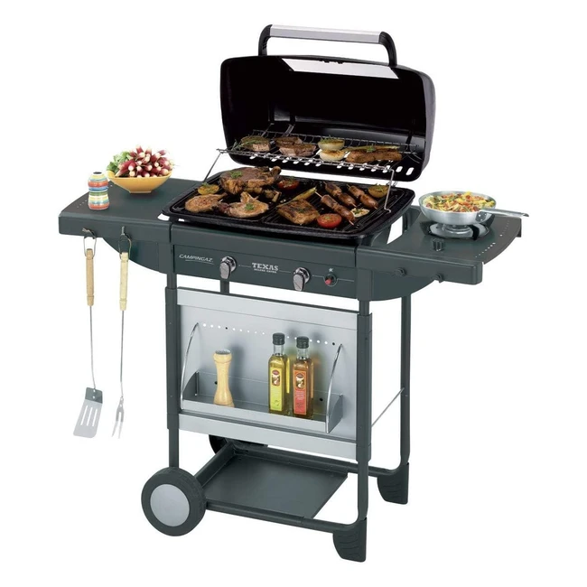 Campingaz Texas Revolution Grill Barbecue a Gas Argento Grigio Antracite 80x335x