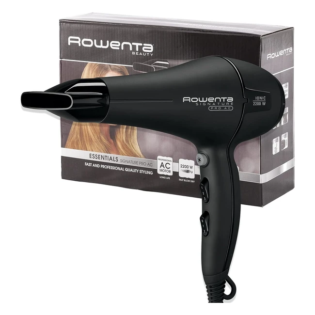 Asciugacapelli Rowenta CV7810F0, 2200W, Effetto Antistatico, 2 Regolazioni di Velocità, Apporta Lucentezza