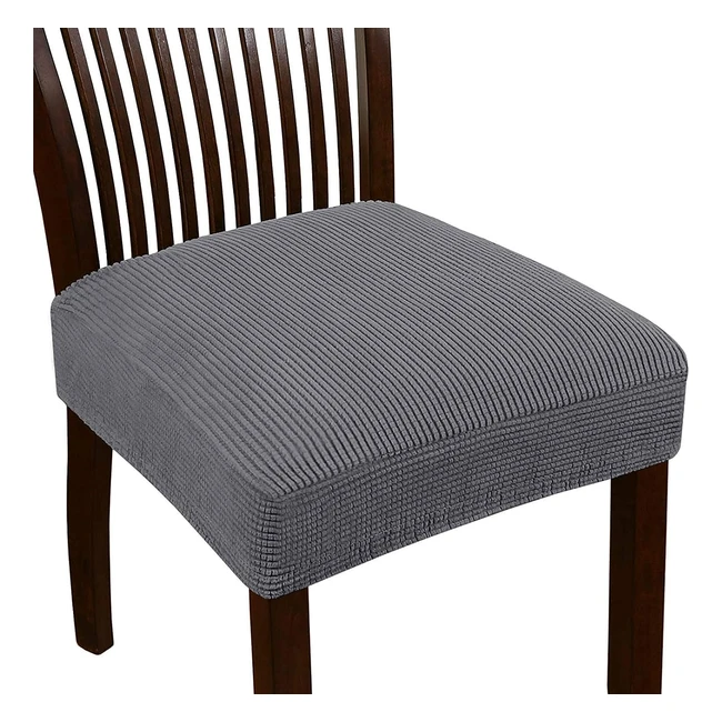 Pack 4 Fundas para Silla Diseño Jacquard - Lavables y Elásticas - Gris