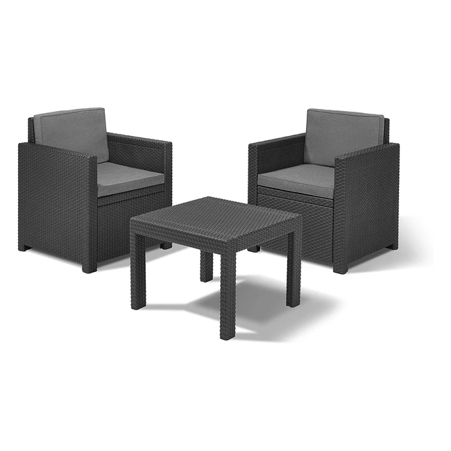 Allibert by Keter Balkonmbel Set Victoria Balcony GraphitCool Grey 3tlg in
