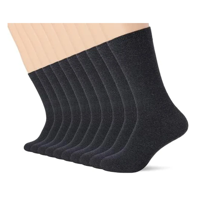 Calcetines para hombre FM London 10-pack cómodos y duraderos - carbón, azul marino y negro