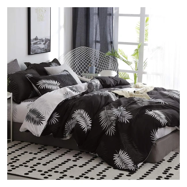 Housse de couette motif feuilles de palmier tropicales, réversible, 220x240 cm, michorinee