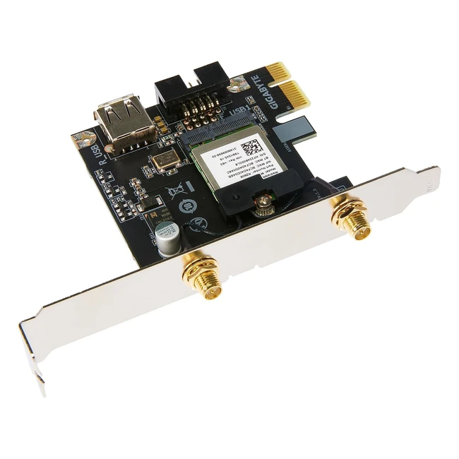 Carte PCIe WiFi 6E Gigabyte GC-WBAX1200 avec Bluetooth 5.2 - Vitesse jusqu'à 1200 Mbps
