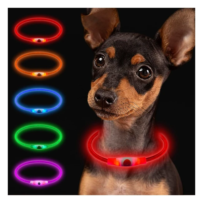 Collier Lumineux Chien Rechargeable LED - Larkumio - Réf. 123456 - Longueur Ajustable - 3 Modes d'éclairage