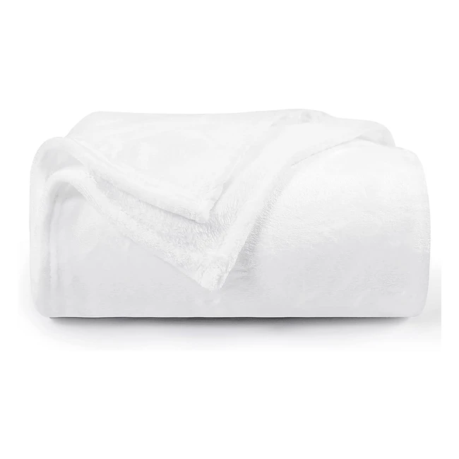 Plaid Canapé Polaire 150x200 - Blanc - Chaud et Doux - Réf. Aisbo