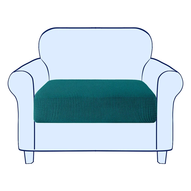 Funda para Asientos de Sofá Elástica Protector de Cojín Separados Lavable en Lavadora - 1 Plaza Azul Verde