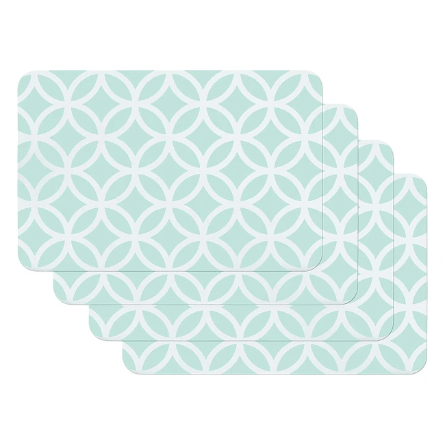 Mantel individual Venilia Mint Circle, resistente al calor, fácil de limpiar - 59043