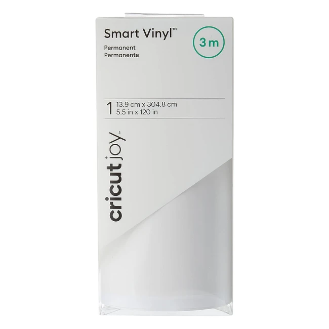 Cricut Joy Smart Vinyl - Formato Convenienza 10 ft Bianco - Adesivo Permanente