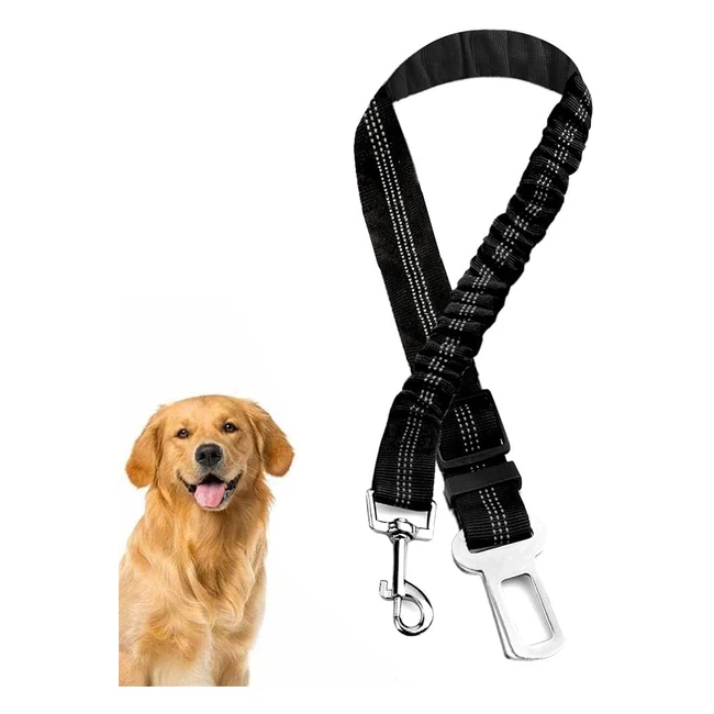 Ceinture pour chien harnais voiture en nylon élastique - Résistant et ajustable - Absorption des chocs - Mousqueton pour chiens et chats