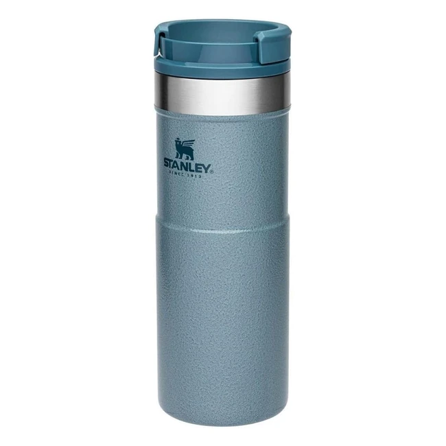 Stanley Neverleak Travel Mug 47L/16oz Hammertone Ice - Leichter, auslaufsicherer, thermischer Becher für Kaffee, Tee, Wasser - BPA-frei, Edelstahl, spülmaschinenfest