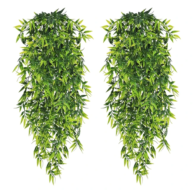 Plantas Artificiales Colgantes 82cm - Decorativas Enredadera Falsa de Bambú - Exterior e Interior