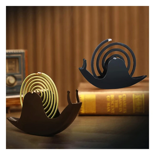 Porta Zampirone Metallo Lumache Bianco - Porta Zampirone Bobina per Zanzare - 45 145 18cm - Nero