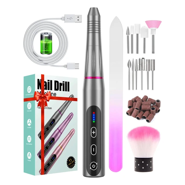 Ponceuse Ongles Professionnelle 11 en 1 - Lime à Ongle Électrique Rechargeable