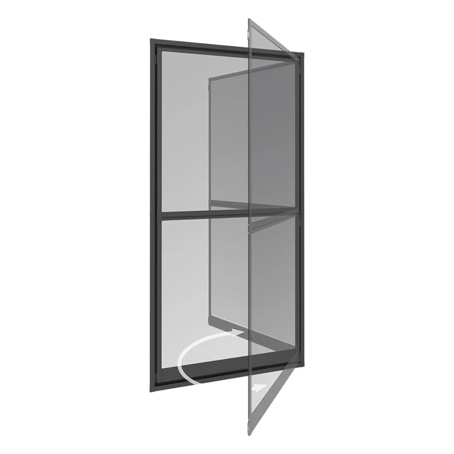 Windhager Expert 03241 Insektenschutz Schwingtür Fliegengitter Drehtür Insektenschutz Spannrahmentür 100 x 210 cm Anthrazit
