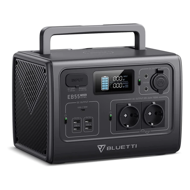 Centrale Elettrica Portatile Bluetti EB55 - Batteria Backup 537Wh - 2 Uscite AC 