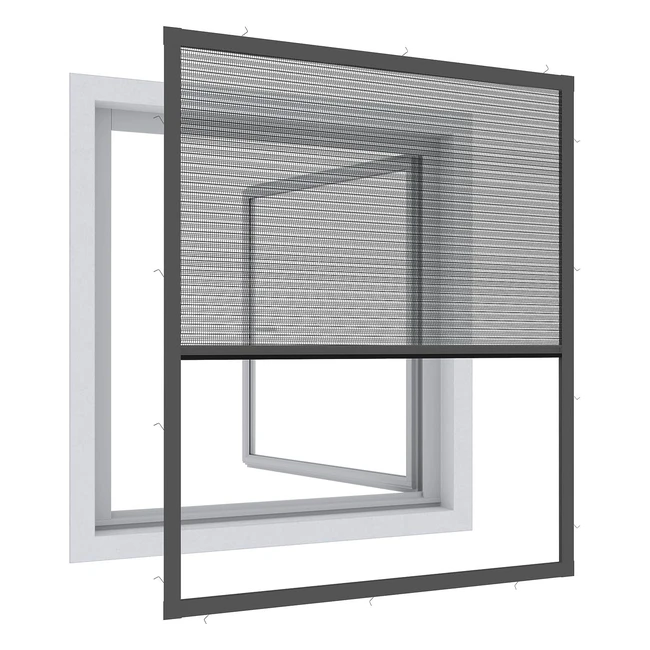 Windhager Expert Plissee Fenster Ultra Flat Insektenschutz 100x120 cm Anthrazit 