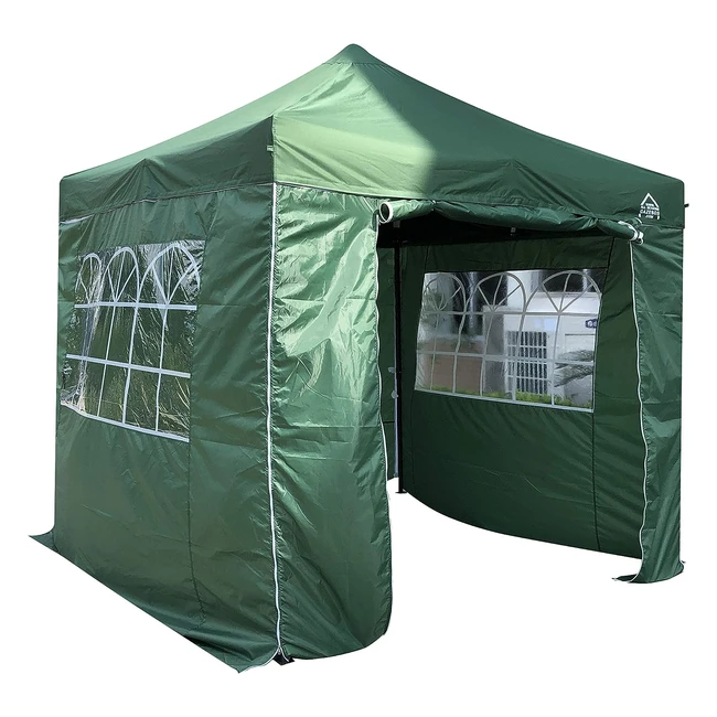All Seasons Gartenzelt 25 x 25 Zoll Pop-up Gazebo Wasserdicht Grün mit 4 Seitenwänden mit Reißverschluss und Zubehör