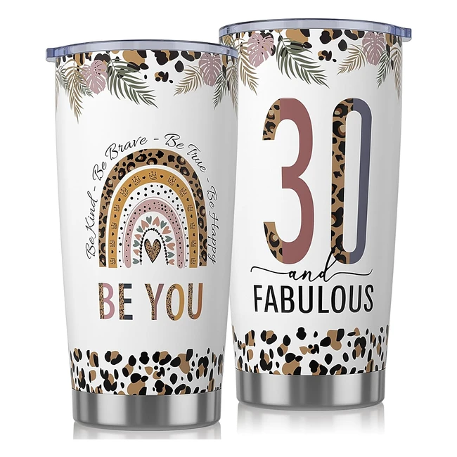 Personalised 30th Birthday Wine Tumbler - Practical Insulated Travel Mug for Wom