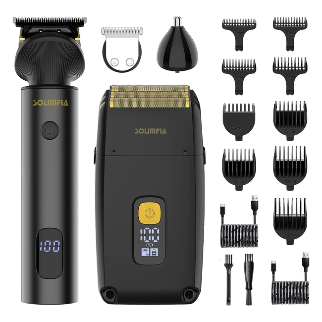 Solimpia Hair Clipper for Men - Zero Gapped Cordless T-Blade Nose Hair Trimmer