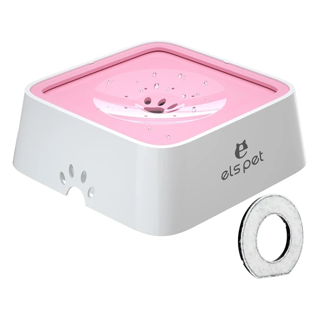 ELS Pet Dog Water Bowl with Filter Non Spill Slow Drink - 2L Capacity