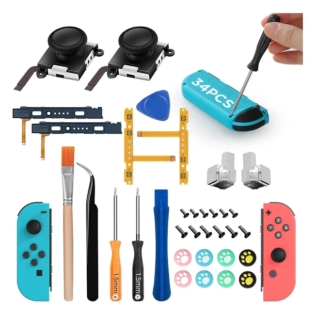 Kit Riparazione Nintendo Switch Joycon 34 Pezzi - Alta Qualit