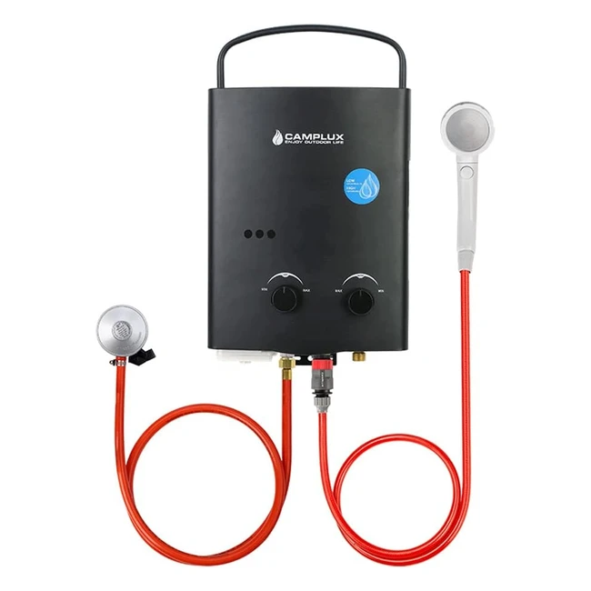 Calentador de agua de gas sin tanque Camplux Ay132b - Portátil y con asa plegable - 5l/min