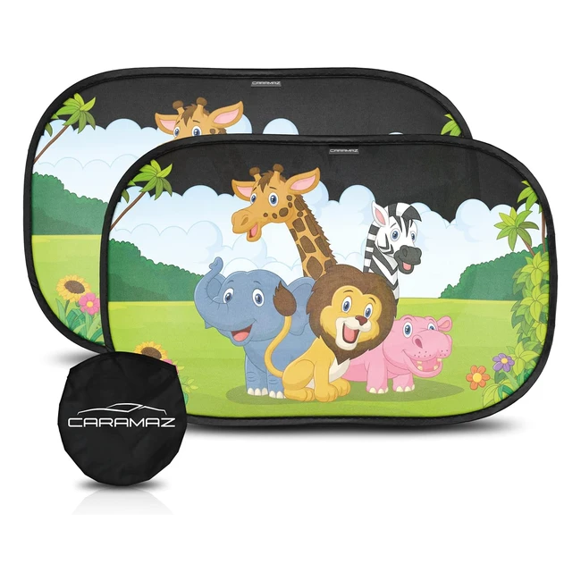 Parasol Coche Infantil con Protección UV - Autoadhesivo - 2 Unidades - Diseño de Tortuga