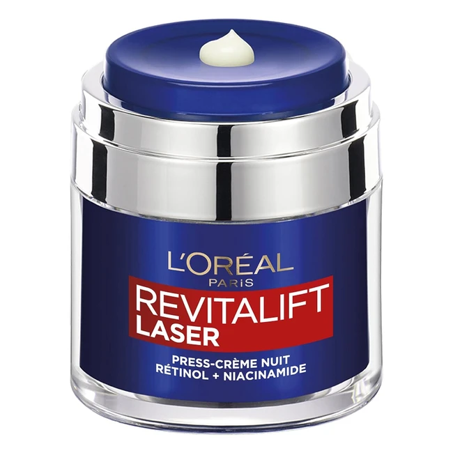L'Oréal Paris Revitalift Laser - Crème de Nuit Anti-Âge au Rétinol et à la Niacinamide - Peau Raffermie - 50ml