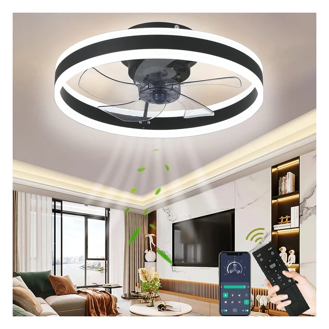 Wildcat Ceiling Fans with Lights - LED Ceiling Light with Fan - 3 Color Temperatures 3000-6500K - 6 Speeds Fan Light - Quiet Ceiling Fan with Lamps