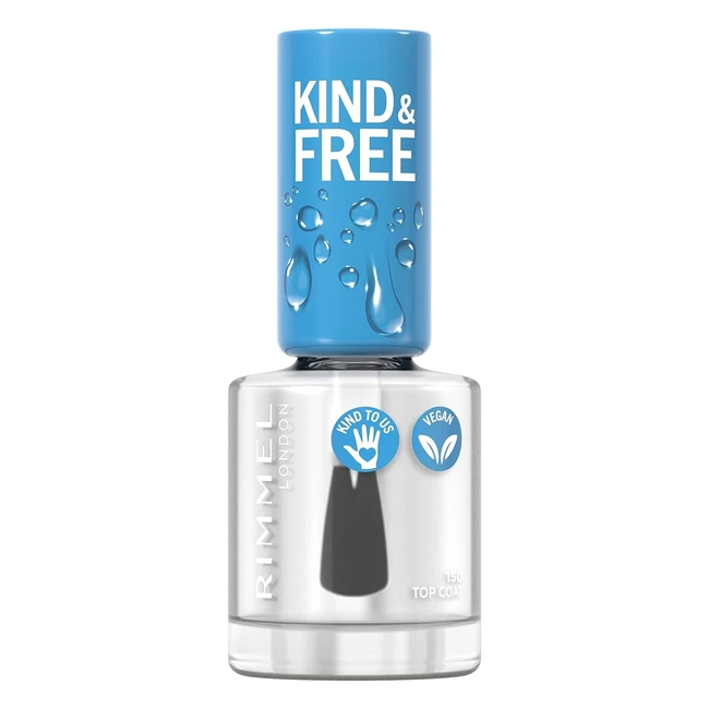 Vernis à ongles Rimmel Kind Free 150 Top Coat - Fini ultrabrillant et longue tenue