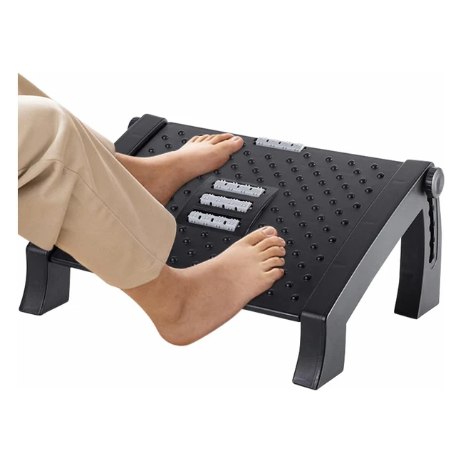 Reposapiés Antideslizante Ajustable en 6 Niveles de Altura - Ergonómico y Cómodo para Trabajo de Oficina y Hogar