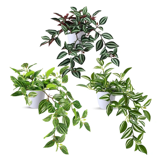 Pianta Finta Cadente 38cm - Soguyi - Design3 - Set 3 Pezzi