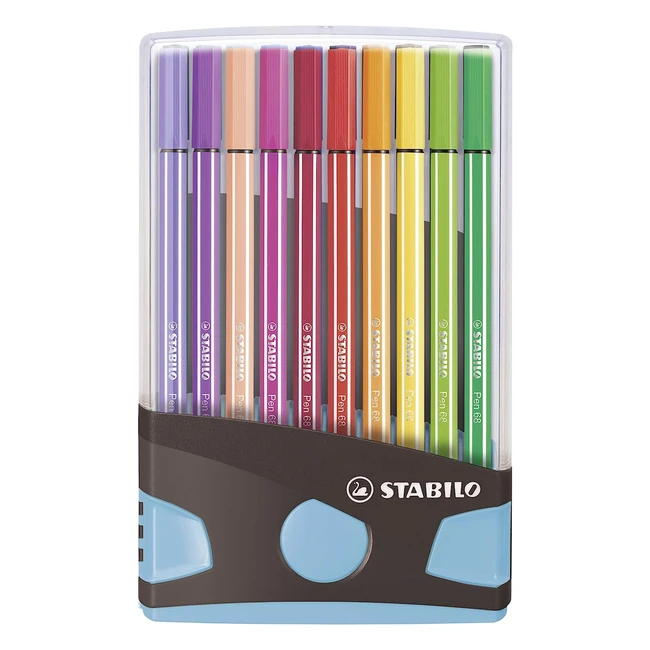 Premium Filzstift Stabilo Pen 68 Colorparade Anthrazit-Hellblau 20er Packung
