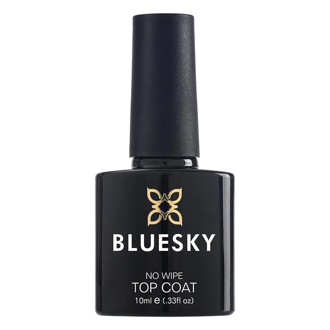 Bluesky No Wipe Top Coat UVLED Gel Nail Polish 10ml - Salon Quality Long-Lastin