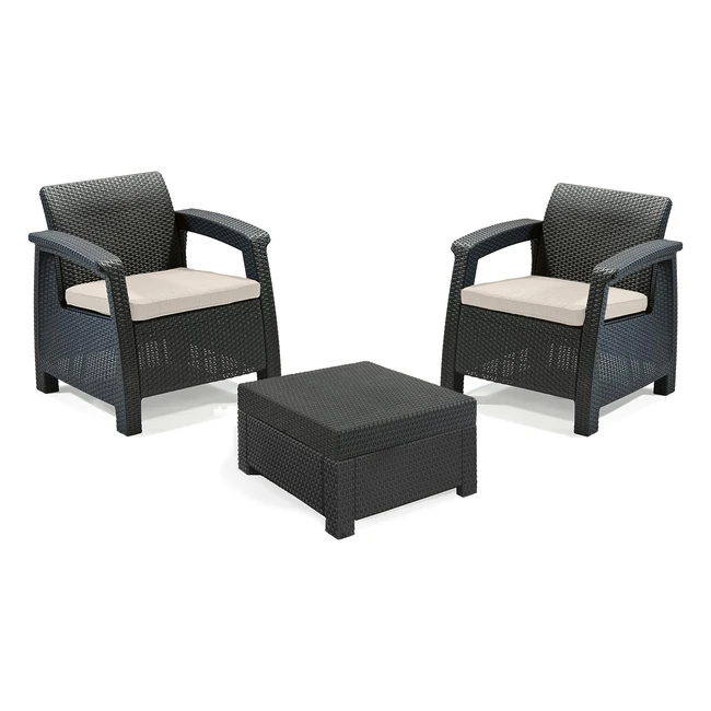 Keter Corfu Balcony Set - Reclining Back for Extra Support and Comfort