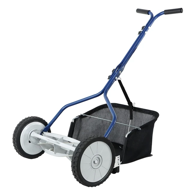 Amazon Basics 5-Blade Push Reel Lawn Mower - Blue | 457cm | Durable & Lightweight