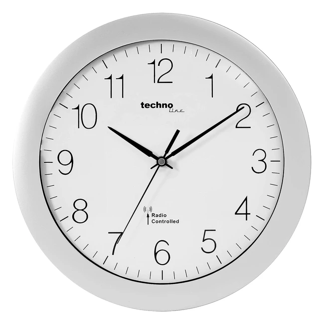 Technoline WT 8000 Funkwanduhr 30cm Silber - Leicht Przise und Gut Ablesbar