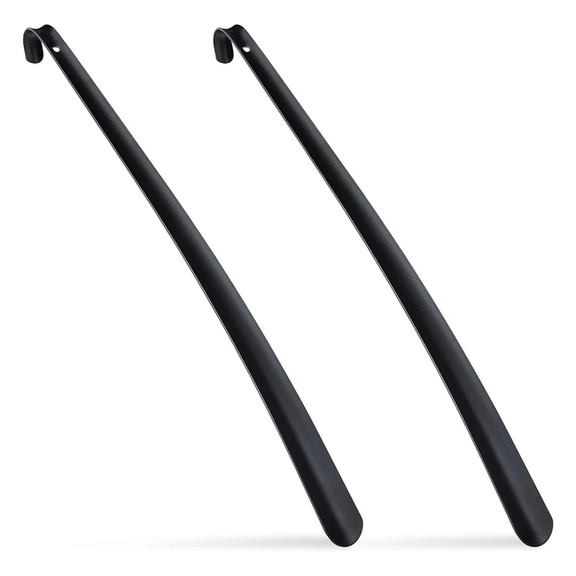Calzascarpe Relaxdays in Metallo - Set da 2, Lunghi 58 cm, Nero Ferro, Ausilio per Indossare le Scarpe