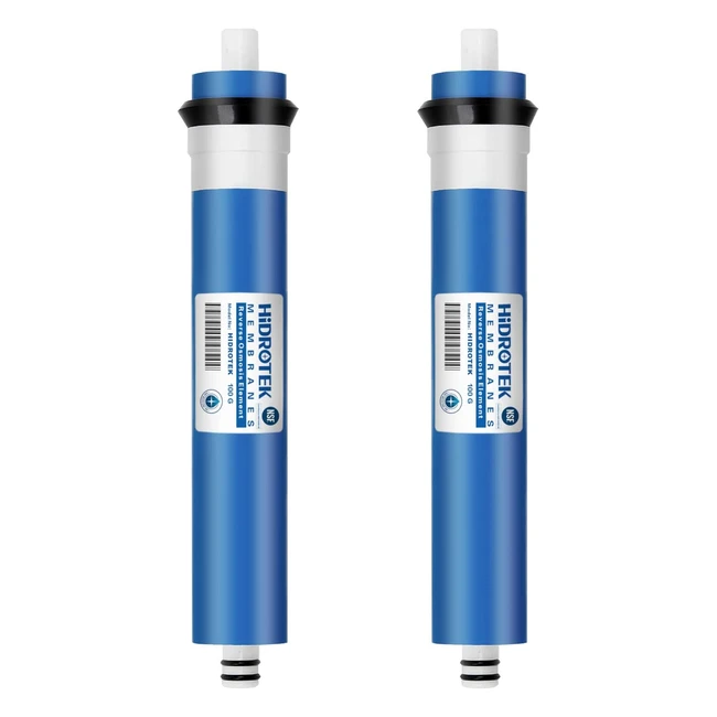 Membrana de ósmosis inversa 100 GPD compatible universal, recambio certificado NSF, paquete de 2
