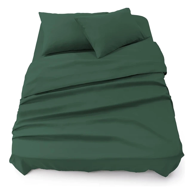 Juego de Sábanas Blumtal Microfibra Premium - Set 4 Piezas - Cama 135 - Verde Oscuro